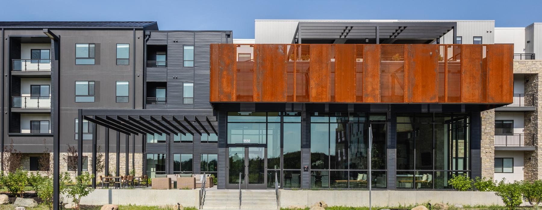a building with glass windows
